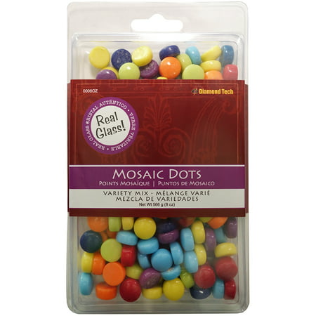 Mosaic Dots Glass Rounds 8oz Assorted Colors 794366083462